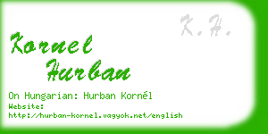 kornel hurban business card
